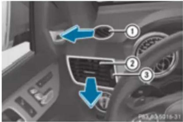 Mercedes-Benz GLE-Class AMG (2017) - Setting the side air vents - 1
