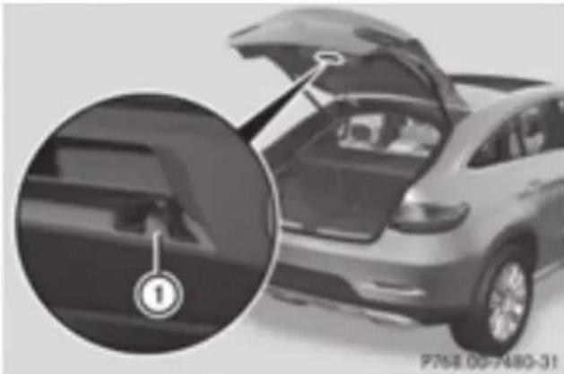 Mercedes-Benz GLE-Class AMG (2017) - Coat hooks on the tailgate - 1