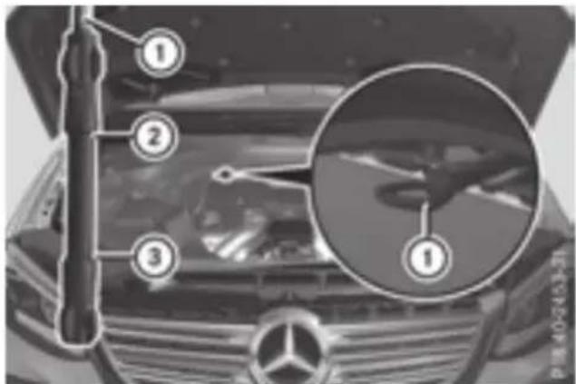 Mercedes-Benz GLE-Class AMG (2017) - Checking the oil level using the oil stick - 2