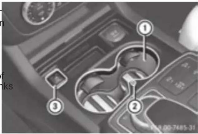 Mercedes-Benz GLE-Class AMG (2017) - Temperature-controlled cup holder in the front-compartment center console - 1