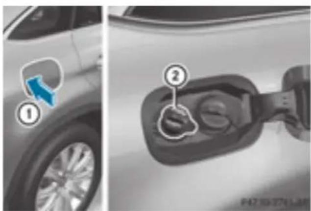 Mercedes-Benz GLE-Class AMG (2017) - Opening/closing the DEF filler cap - 1
