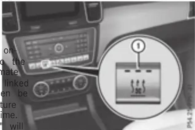 Mercedes-Benz GLE-Class Hybrid (2017) - Activating/deactivating the "Immediate pre-entry climate control" function using the button - 1