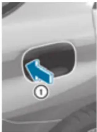 Mercedes-Benz GLE-Class Hybrid (2017) - Opening the fuel filler flap (PLUG-IN motor HYBRID vehicles) - 2