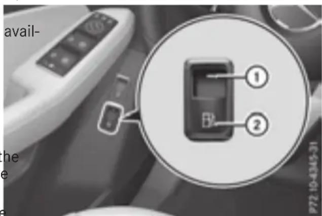 Mercedes-Benz GLE-Class Hybrid (2017) - Opening the fuel filler flap (PLUG-IN motor HYBRID vehicles) - 1