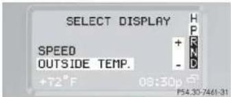 Mercedes-Benz G-Class (2004) - Selecting display (speed display or outside temperature) - 1