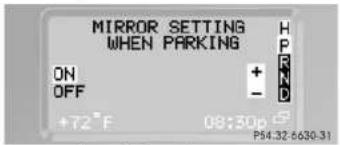 Mercedes-Benz G-Class (2004) - Setting parking position for exterior rear view mirror - 1