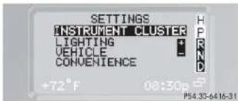 Mercedes-Benz G-Class (2004) - Submenus in the Settings menu - 1