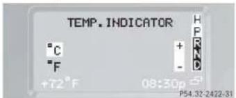 Mercedes-Benz G-Class (2004) - Selecting temperature display mode - 1