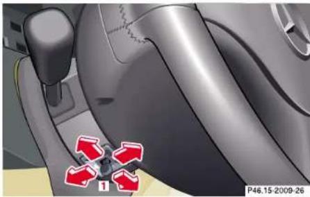 Mercedes-Benz SL-Class (2002) - Adjusting steering column - 1