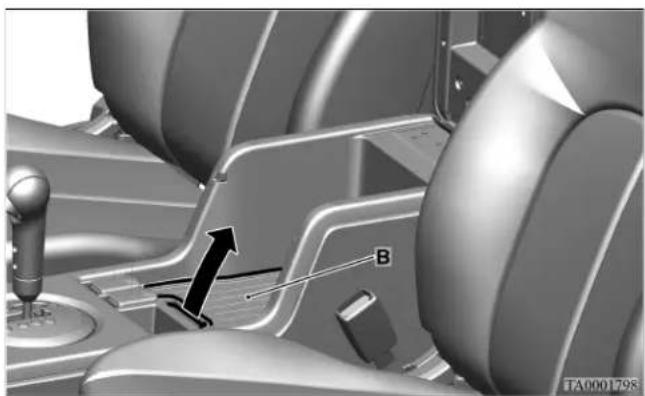 MITSUBISHI Endeavor (2010) - Open the lid (B). Tissue holder - 1