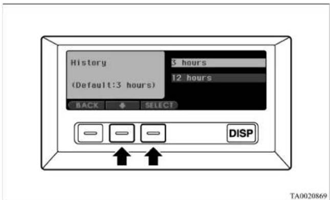 History (Default:3 hours) 3 hours 12 hours BACK SELECT DISP TA0020869