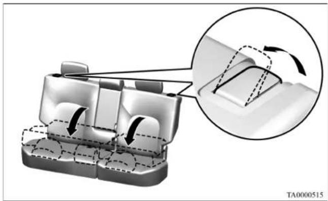 MITSUBISHI Endeavor (2010) - Folding the seatbacks forward - 1