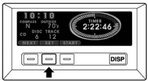 10:10 COMPASS OUTSIDE N 70°F CD DISC TRACK 6 12 NEXT SET START TIMER 2:22:46 DISP