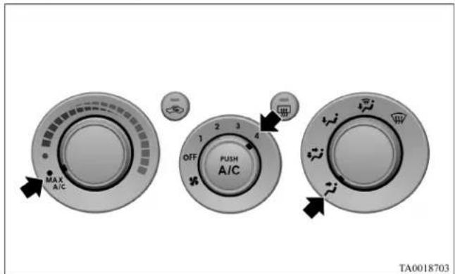 MAX A/C OFF PUSH A/C TA0018703