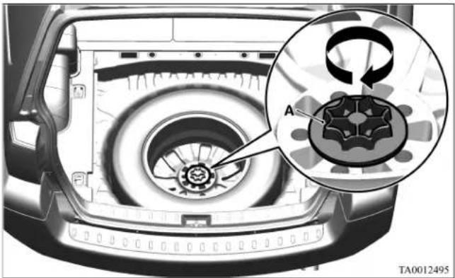 MITSUBISHI Endeavor (2010) - To install the flat tire or spare tire - 1