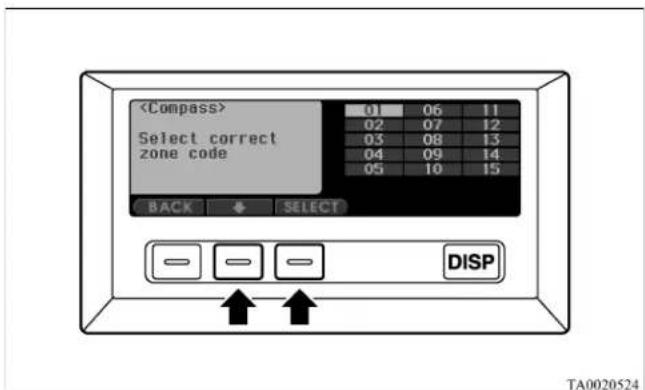 01 06 11 02 07 12 03 08 13 04 09 14 05 10 15 BACK SELECT DISP TA0020524
