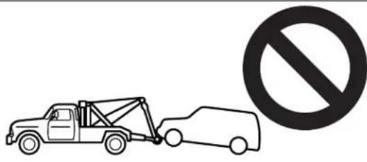 Diagram showing a tow truck with a large 'no' symbol and a construction vehicle, indicating no construction or anti-protection.