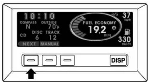 10:10 COMPASS N 70°F CD DISC TRACK 6 12 NEXT MANUAL DIVG 37 mph FUEL ECONOMY 19.2 mpg 330 miles DISP