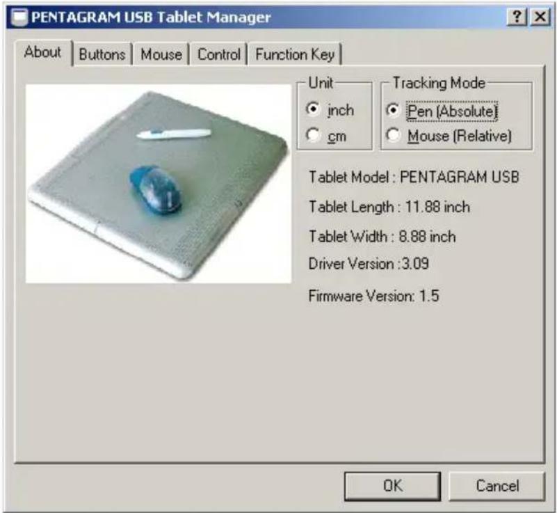 Pentagram O-pen XXL P 2001 - Configuring the tablet - 1