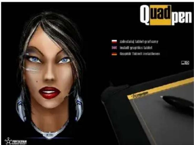 Quad pen zainstaluj tablet graficery Install graphics tablet Graphir Tablet installieren