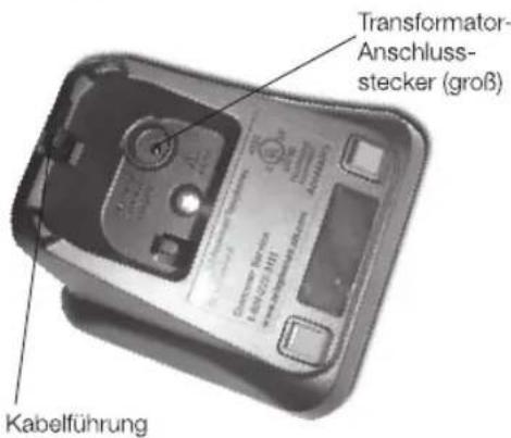 Transformer- Anschluss- stecker (groß) Kabelführung