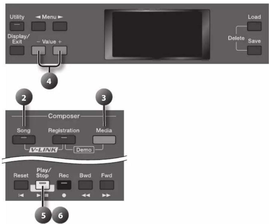 ROLAND AT-350C - Benennen der Audiodatei - 5