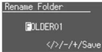 ROLAND AT-350C - Verändern des Namens des Ordners - 2