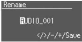 ROLAND AT-350C - Benennen der Audiodatei - 1