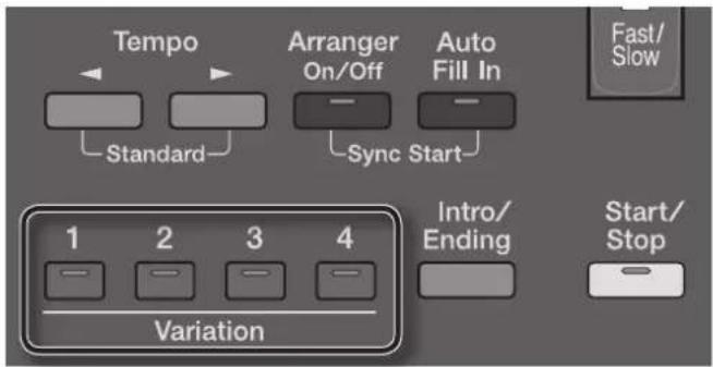 ROLAND AT-350C - Verändern des Arrangements des Rhythmus und der Begleitung (Variation) - 1