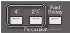 ROLAND AT-350C - Drücken Sie den Percussion [4']-Taster oder den Percussion [2 2/3']-Taster, so dass die Anzeige leuchtet. - 1