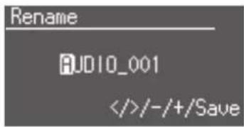 ROLAND AT-350C - Benennen der Audiodatei - 3