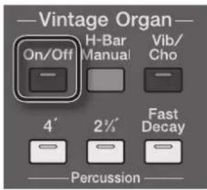 ROLAND AT-350C - Drücken Sie den Vintage Organ [On/Off]-Taster, so dass die Anzeige leuchtet. - 1