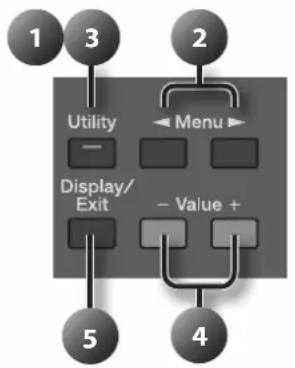 ROLAND AT-350C - Bedienvorgang im Utility-Display - 1