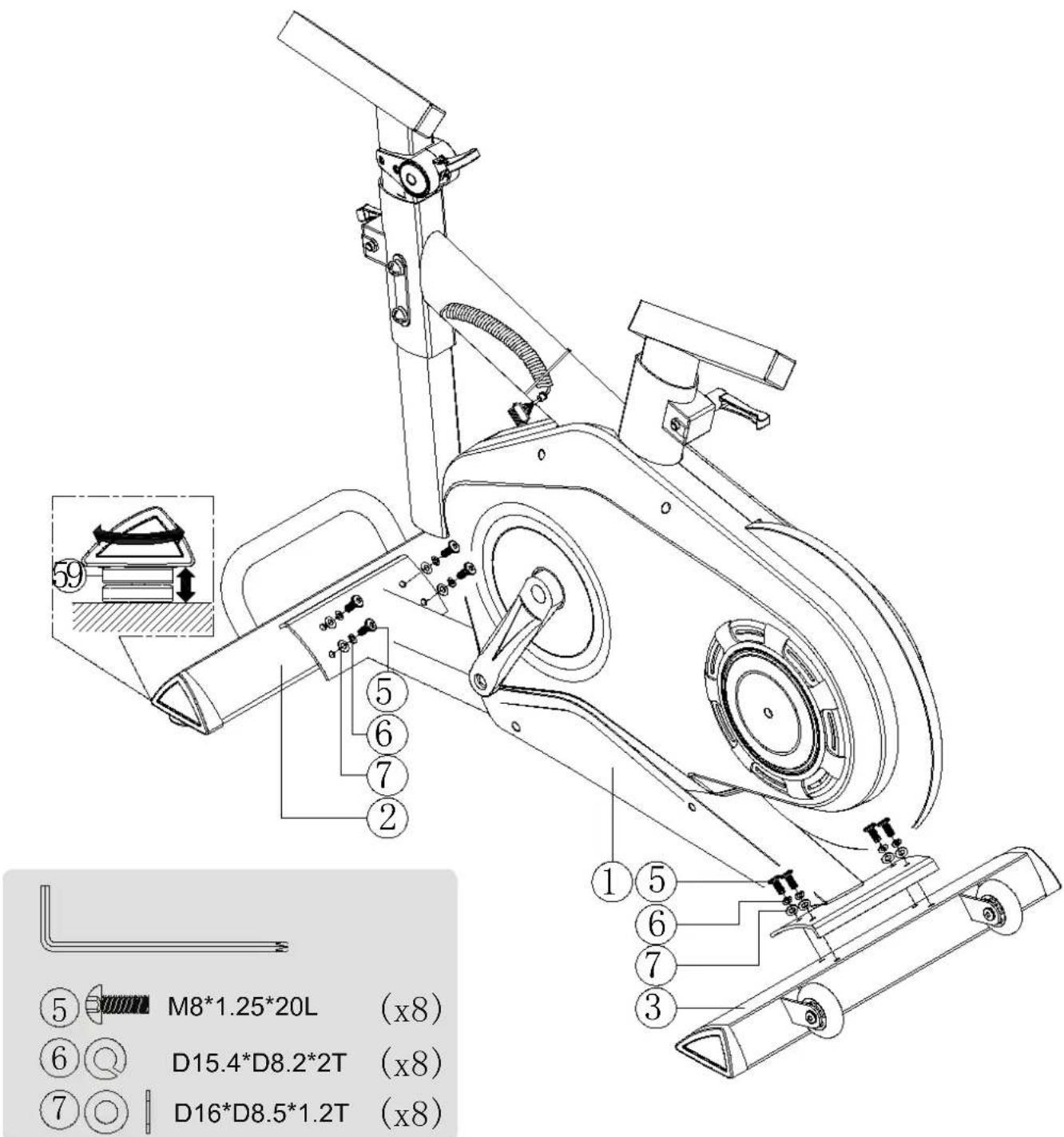 Flow Fitness Perform S3 - Assembly of the stabilizers - 1