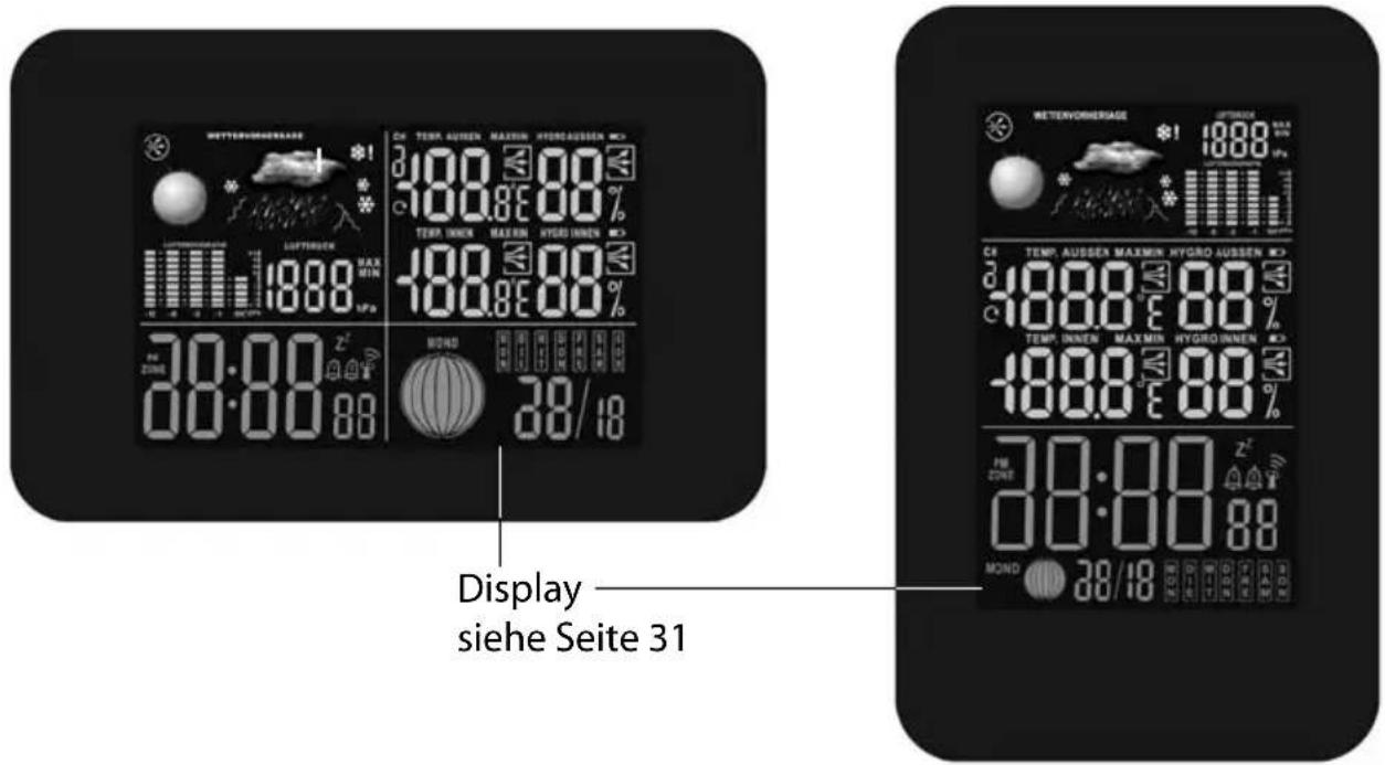 GlobalTronics GT-WS-13S - Wetterstation in der Übersicht Basisstation - Ansicht von vorne - 1