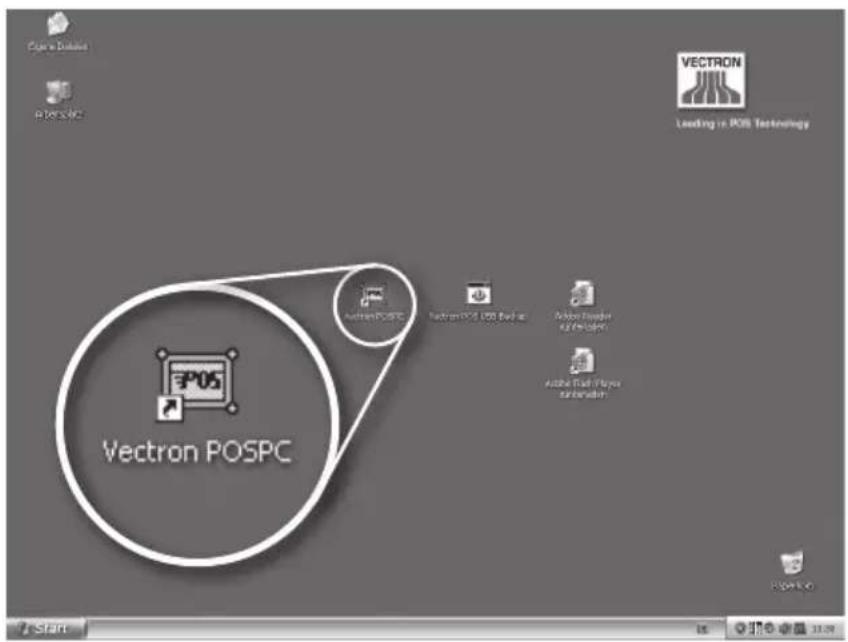 Vectron POS SteelTouch PC - Starten des Programms Vectron POS PC - 1
