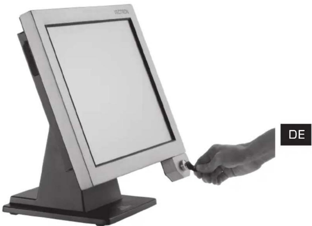 Vectron POS SteelTouch II - Mit dem Bedienerschlüssel abmelden - 1