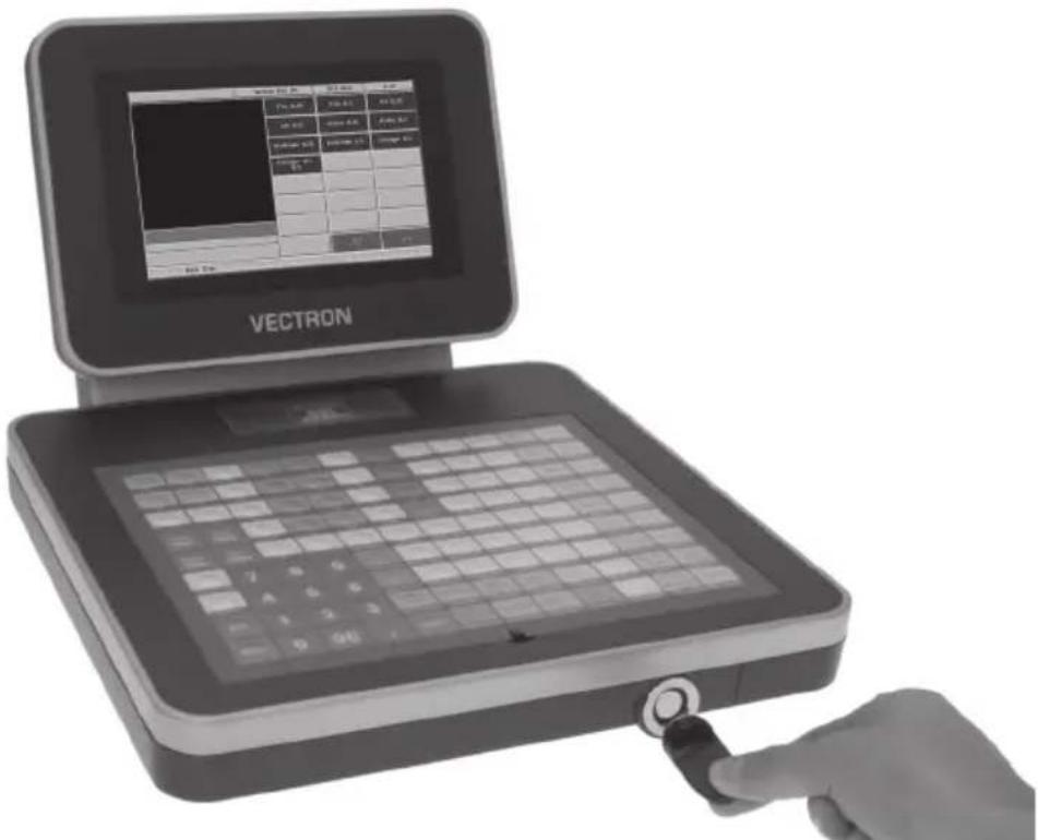 Vectron POS Mini II - Mit dem Bedienerschlüssel abmelden - 1