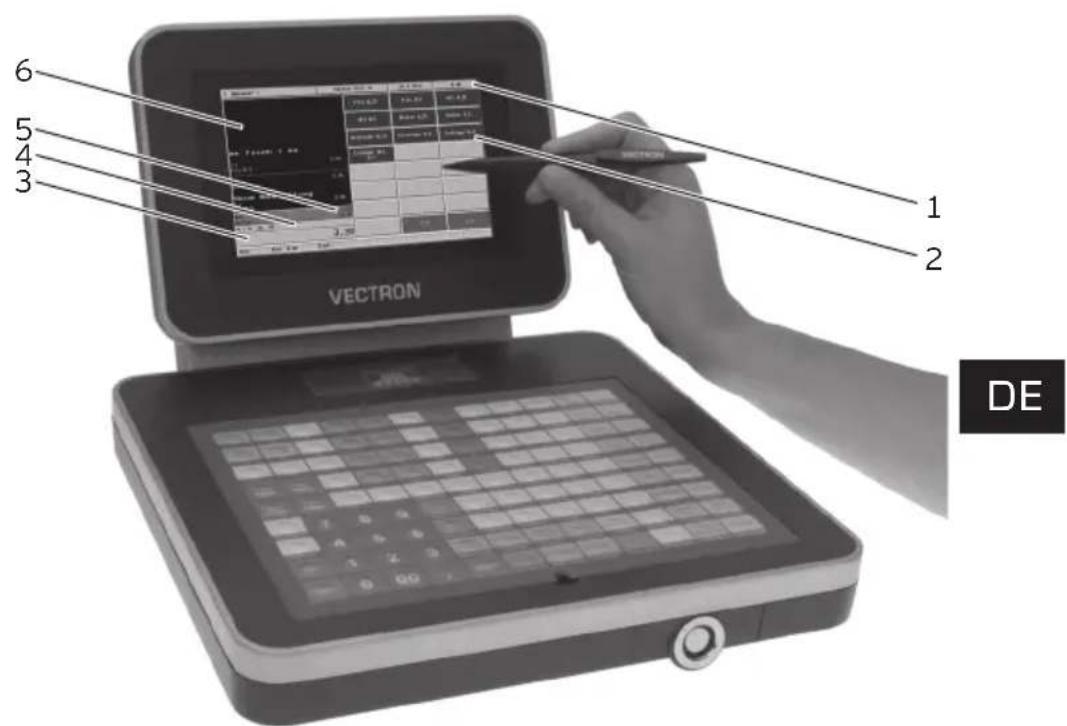 Vectron POS Mini II - Daten über den Touchscreen eingeben - 1