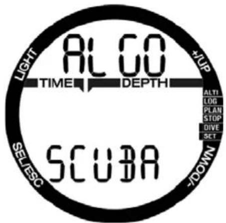Scubapro Chromis - Auswahl des Algorithmus - 2