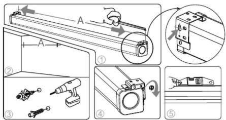Technical diagram showing exploded view of a mechanical assembly with labeled parts and directional arrows