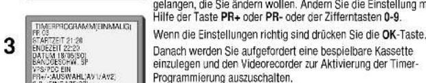 DUAL DVC 601 - Timergesteuerte Aufnahme mit Hilfe von ShowView - 3