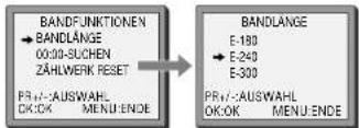 DUAL DVC 601 - Restzeit und Bandlänge - 2