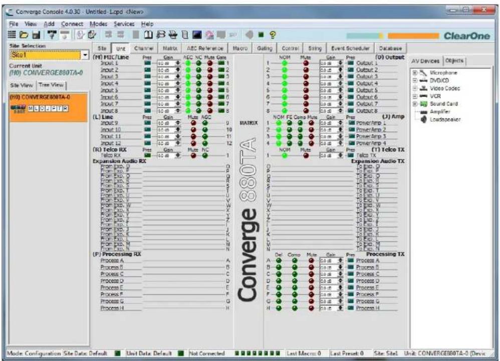 ClearOne Converge SR 1212 - Accessing Unit Properties - 1