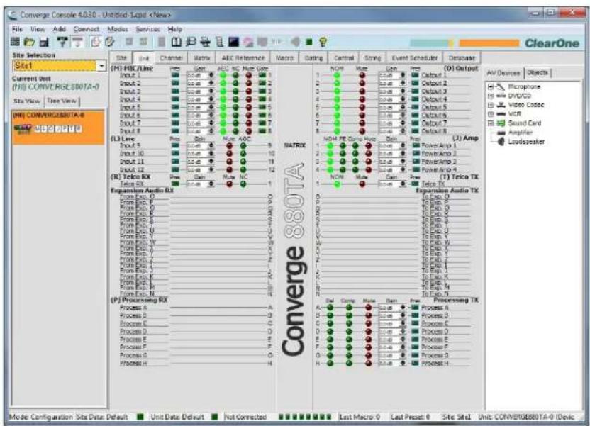 ClearOne Converge SR 1212 - Accessing the Services Menu - 1