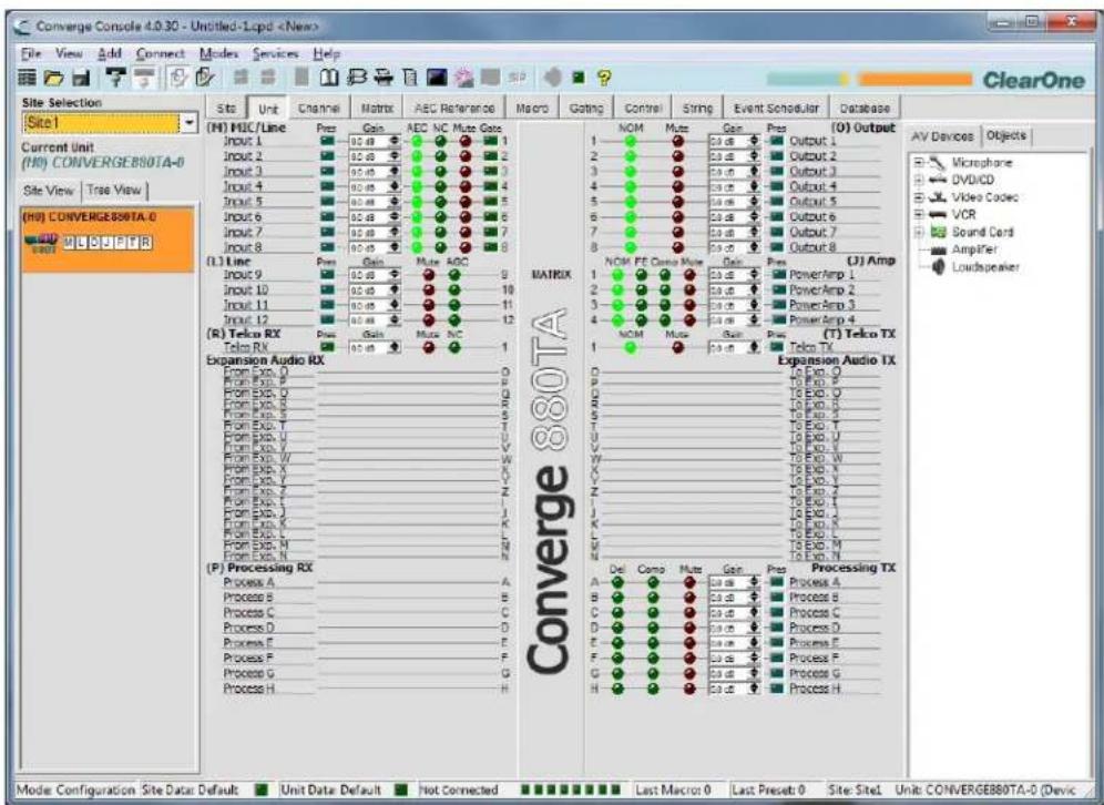 ClearOne Converge SR 1212 - Accessing the File Menu - 1
