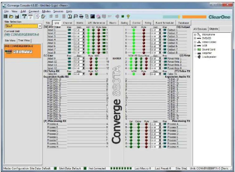 ClearOne Converge SR 1212 - Accessing the Modes Menu - 1