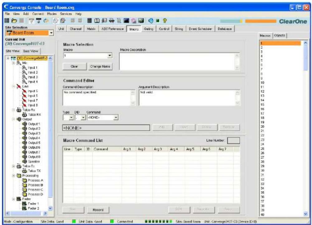ClearOne Converge SR 1212 - Accessing Macros - 1