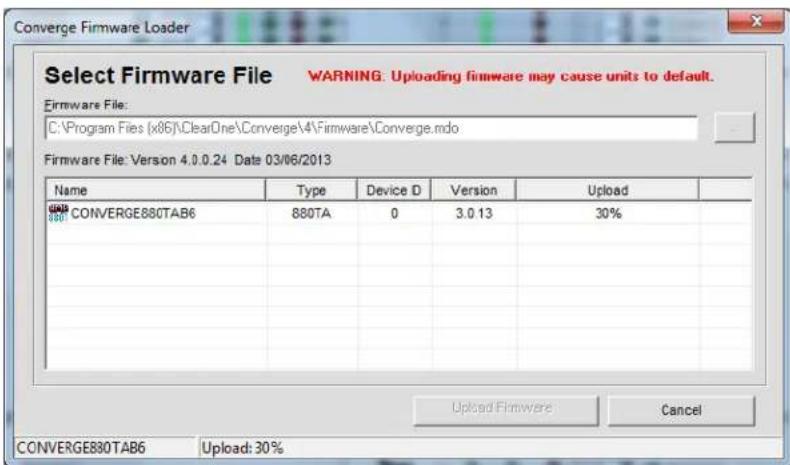 ClearOne Converge SR 1212 - Loading Firmware - 2