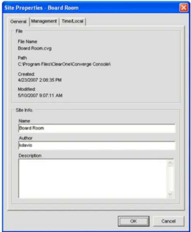 ClearOne Converge SR 1212 - Accessing Site Properties - 3